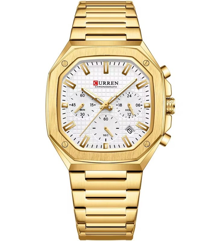 CURREN-Montre Doré à quartz pour Homme