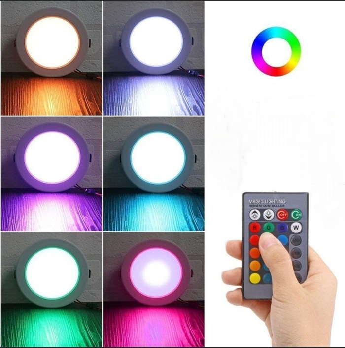 Plafonnier Encastrable LED RGB 16 Couleurs Avec Télécommande
