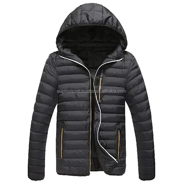 Doudoune De Lux Noir Homme Avec Capuche