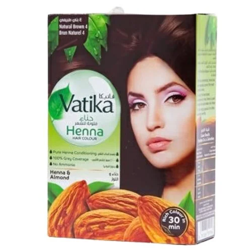 Vatika Henna Hair- henna et amande - couleur marron naturel - 4 - 10gr X 6