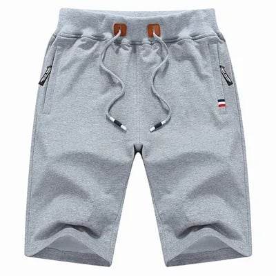 Short Jogging Blanc Homme Coton avec Poches Zippées