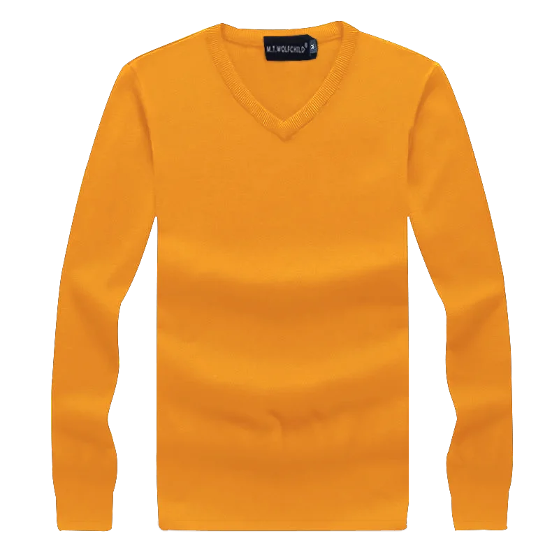 T-Shirt Jaune à Manches Langues Col V