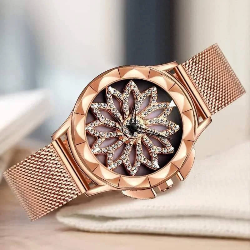 Montre Femme Prestige Beige Rose En Acier