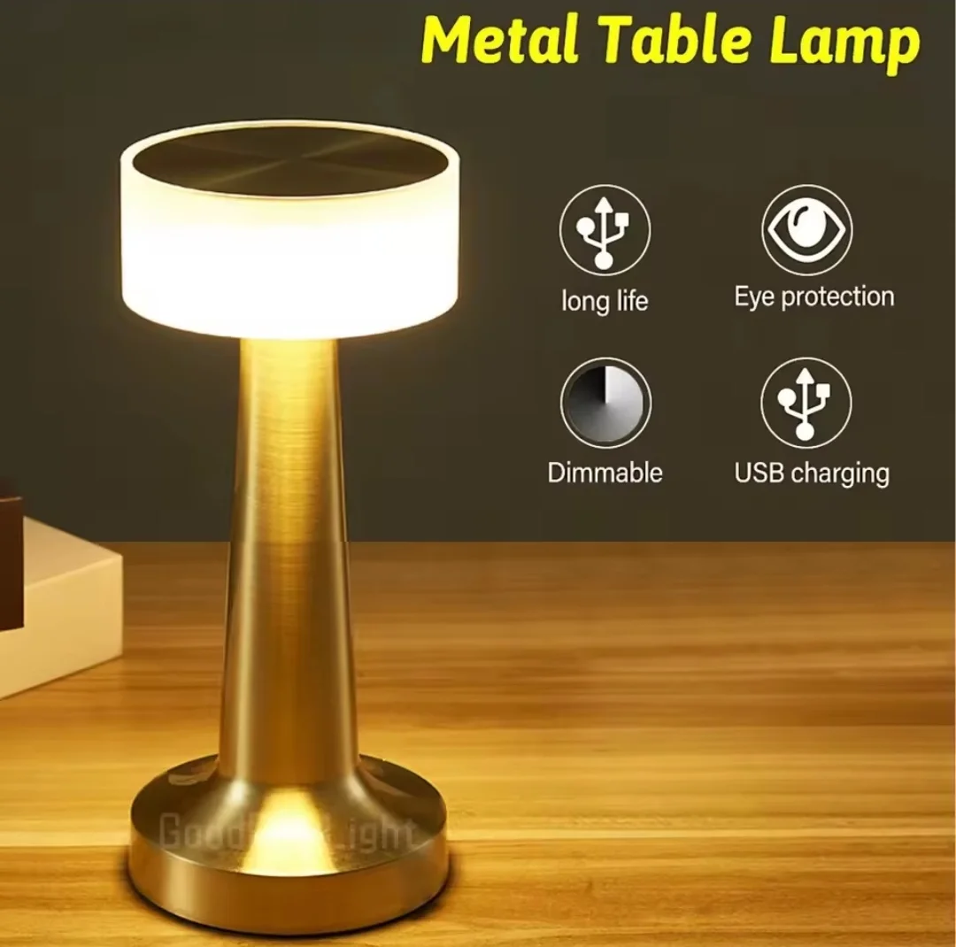 Lampe Tactile - 3 Mode - LED en Métal - Rechargeable - Éclairage Décoratif