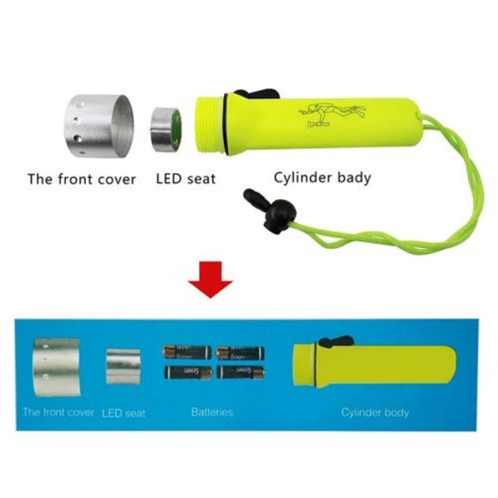 Torche Sous Marine Professional Flashlight - Waterproof - Jaune 