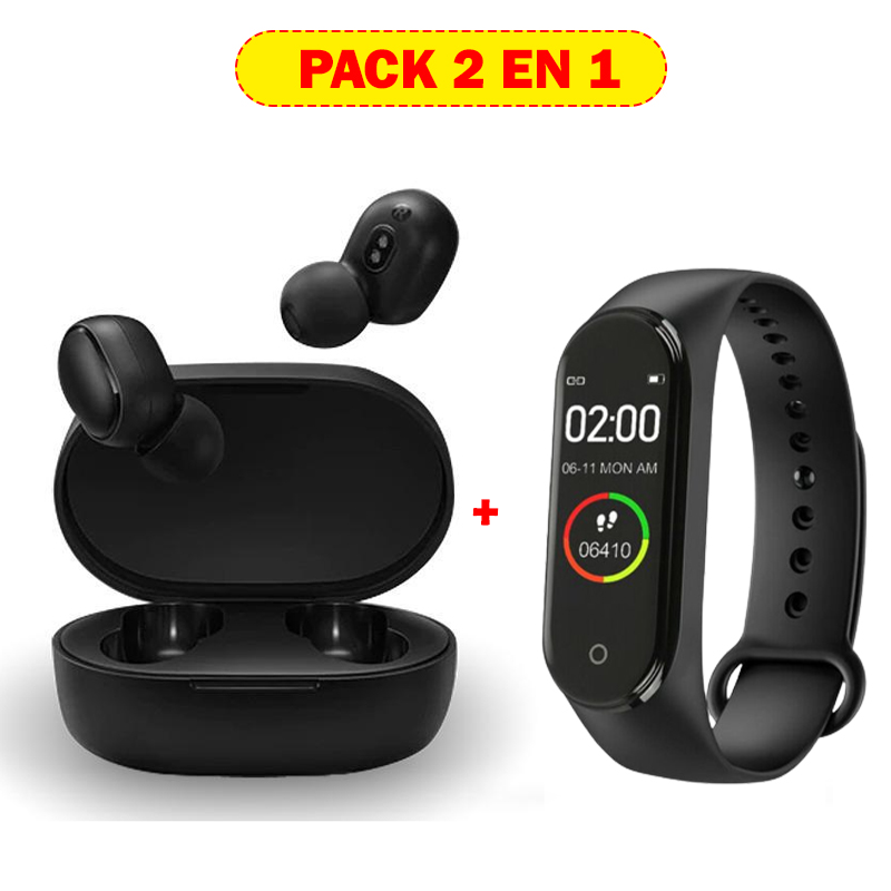 Pack Écouteurs Sans Fil Xiaomi Redmi Air dots 2 +Montre Connectée Intelligente Smart Watch)