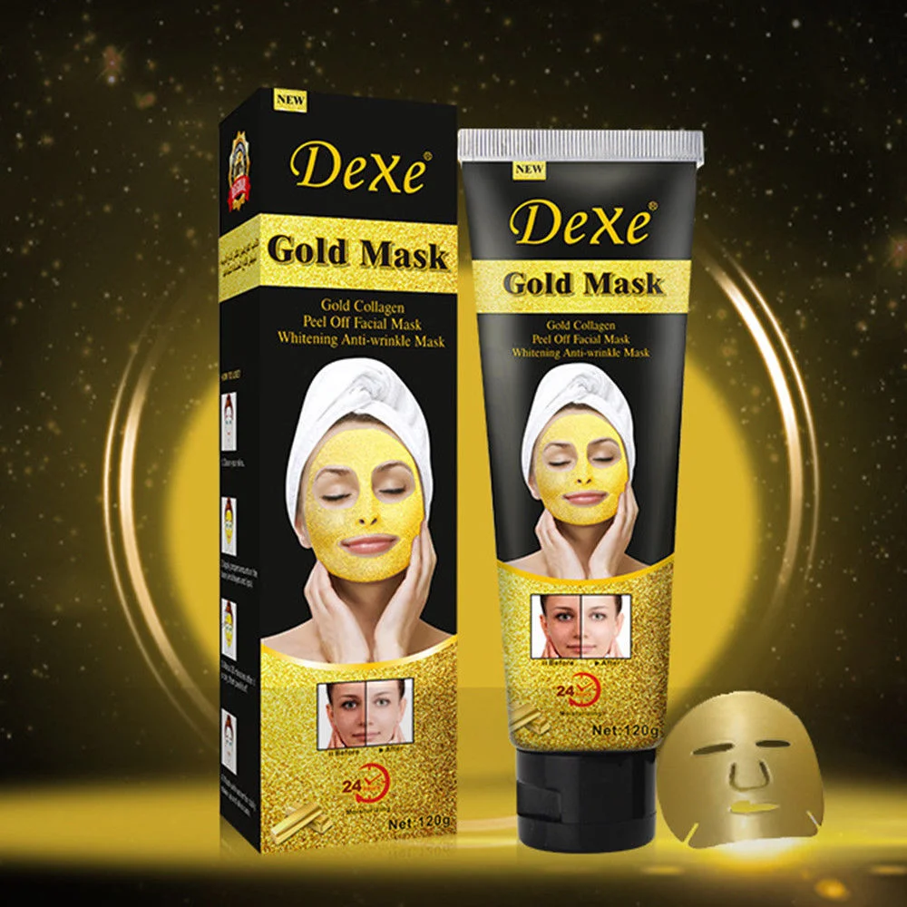 Dexe Masque Peel Off Gold Collagène Blanchissant Anti-rides Hydratant 24h (120g)
