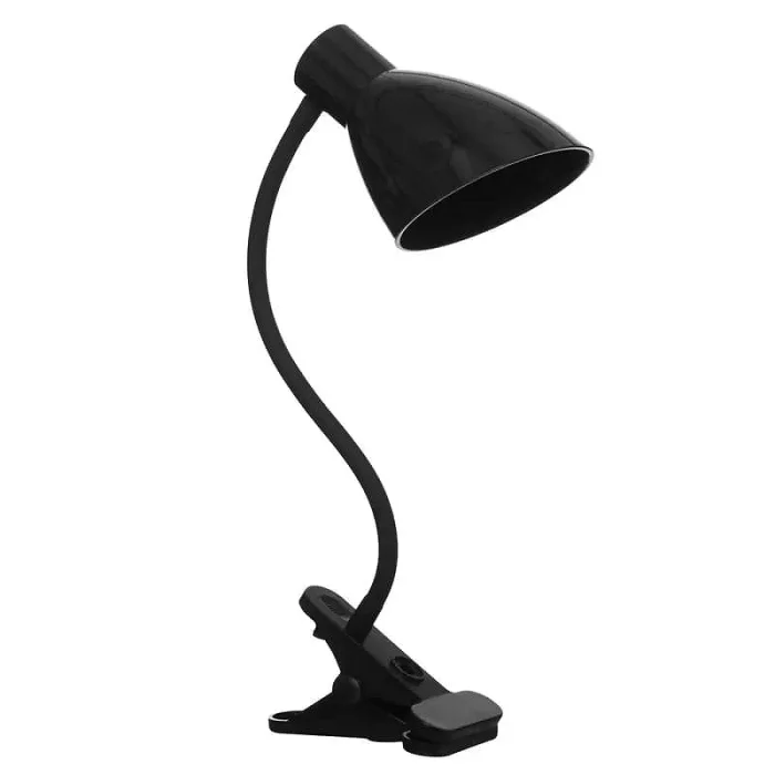 Lampe De Bureau Flexible Avec Pince Et Interrupteur - Prise - Noir