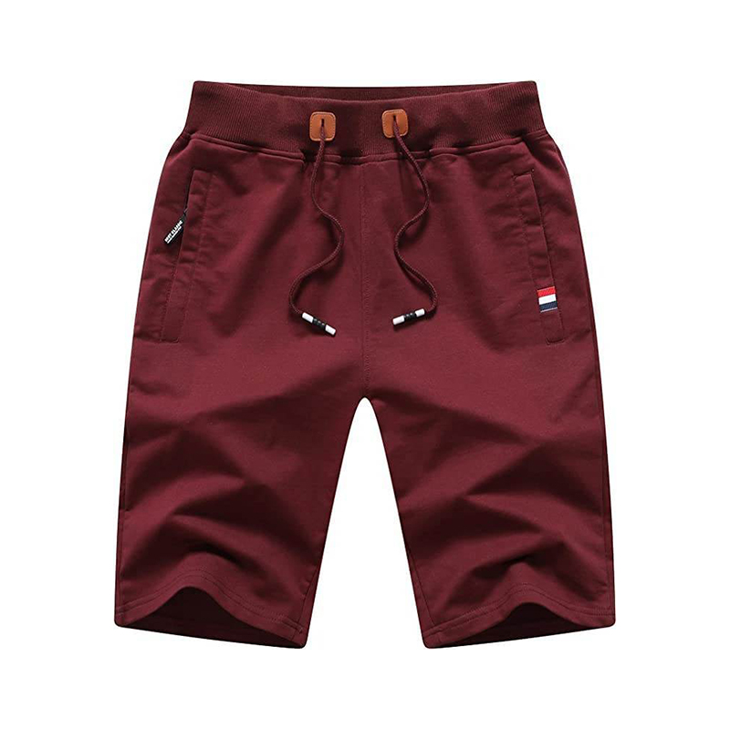 Short Jogging Blanc Homme Coton avec Poches Zippées