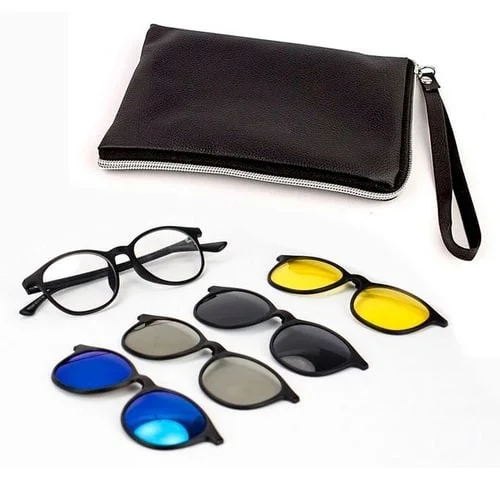 Lunette Unisexe 6en1 – 5 Appliques Solaires colorées