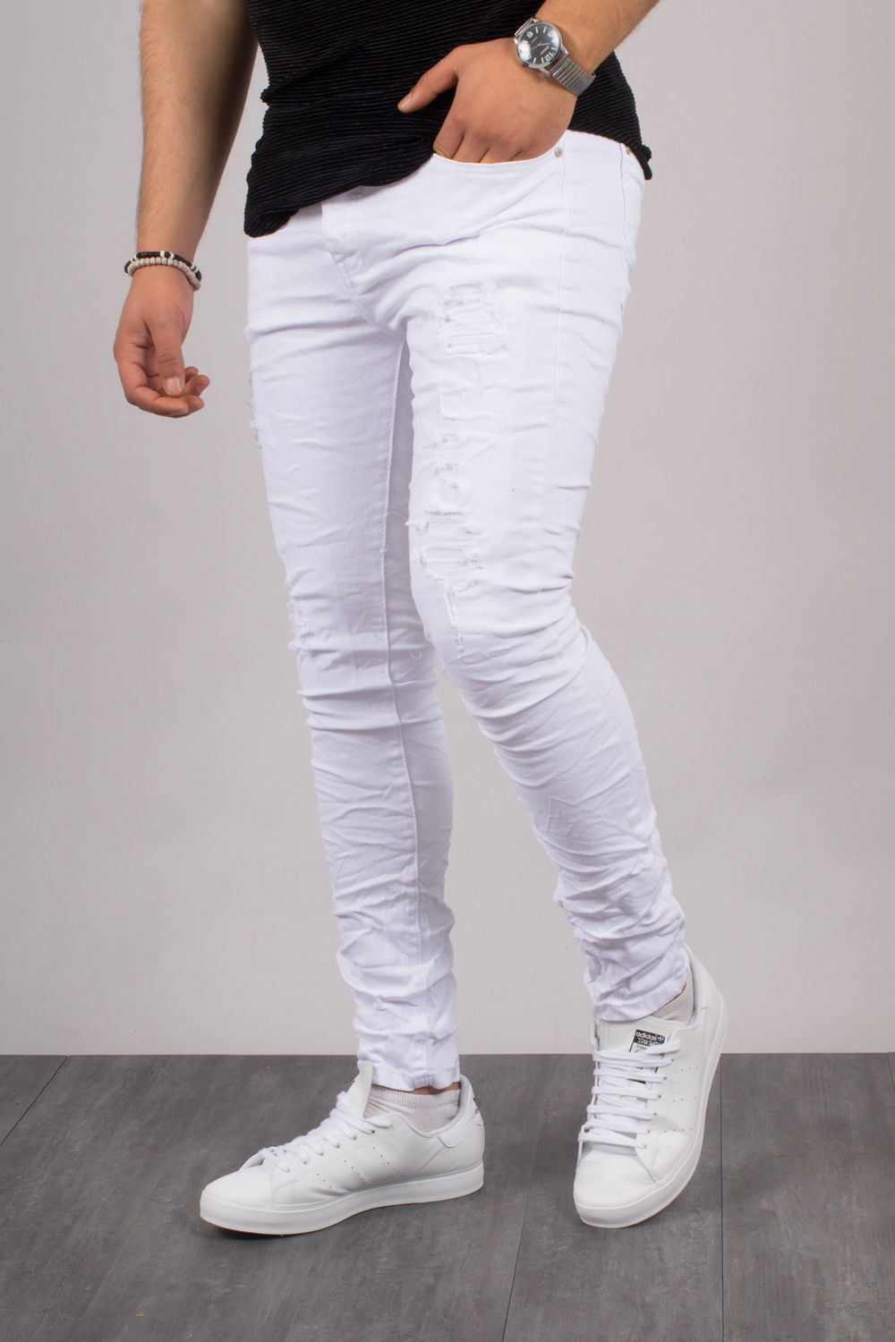 Jeans Homme Blanc Slim