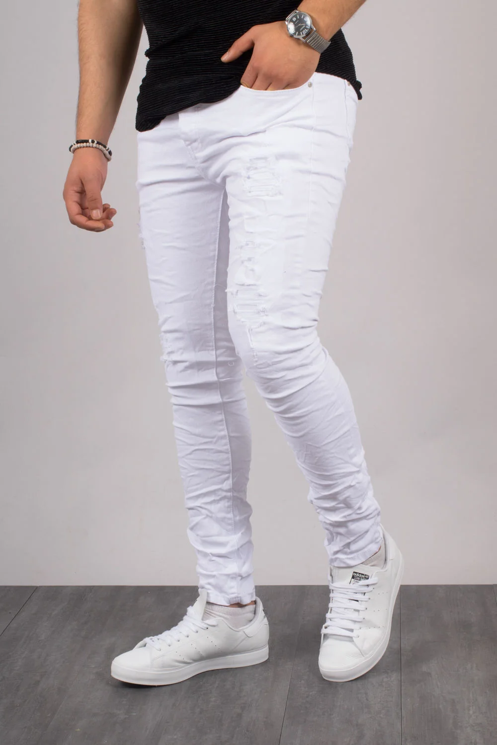 Jeans Homme Blanc Slim