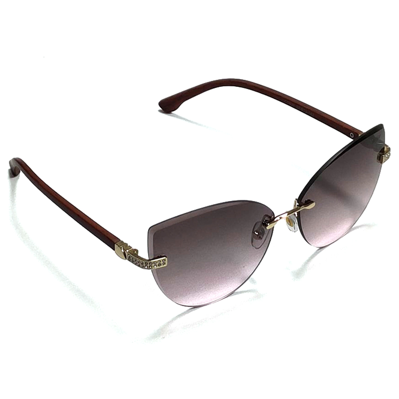 Lunette De Soleil Pour Femme Rond Marron