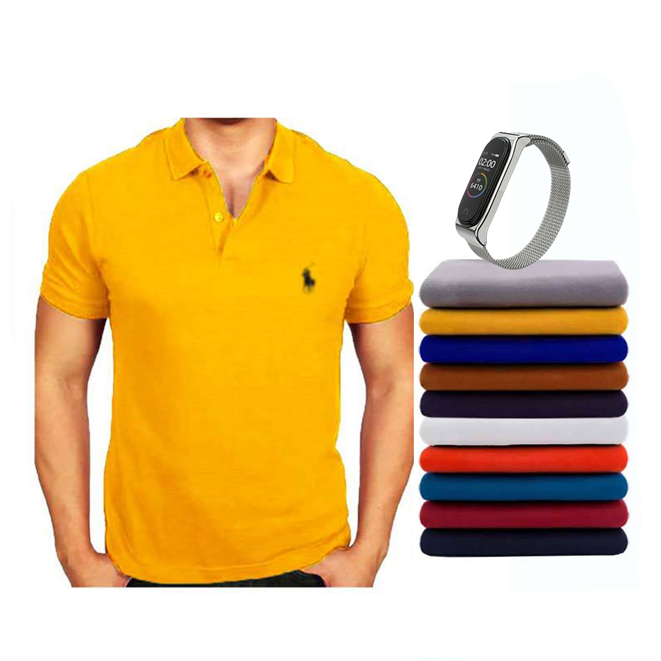 Pull Homme Rouge Col Chemise (مع إمكانيّة إختيار ألوان مختلفة)