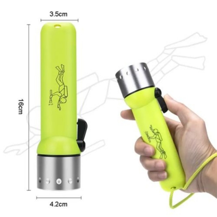 Torche Sous Marine Professional Flashlight - Waterproof - Jaune 