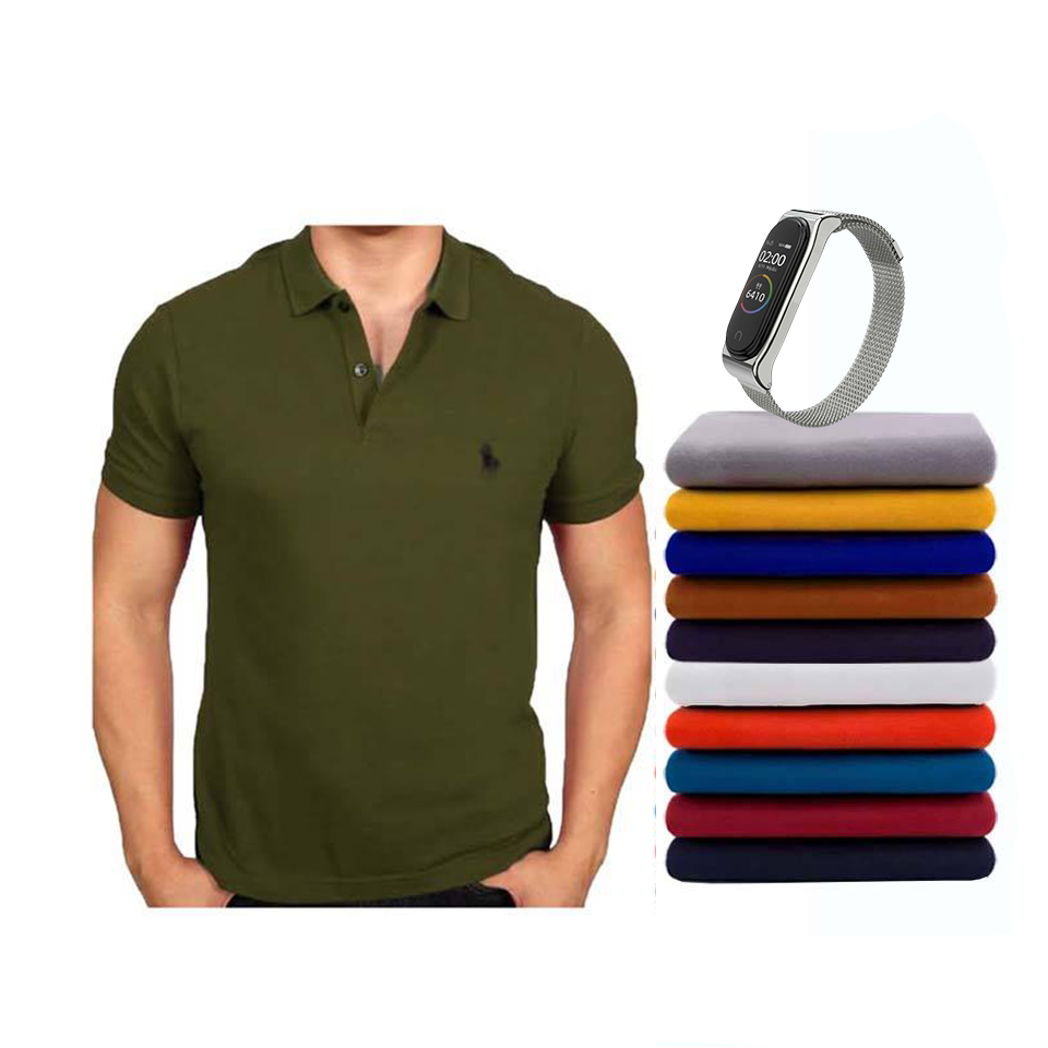 Pull Homme Rouge Col Chemise (مع إمكانيّة إختيار ألوان مختلفة)