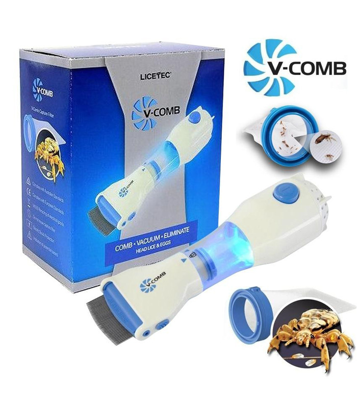 Peigne anti-poux électrique - Blanc