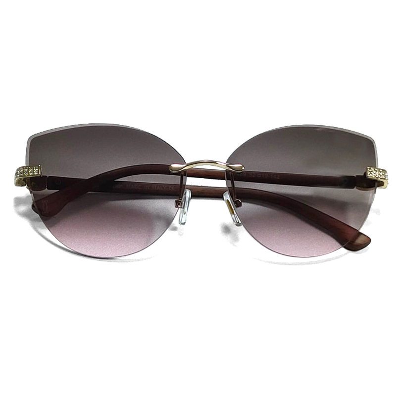 Lunette De Soleil Pour Femme Rond Marron