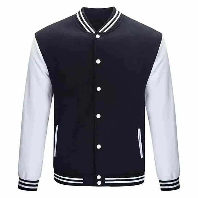 Veste Varsity Classique à Manches Blanches