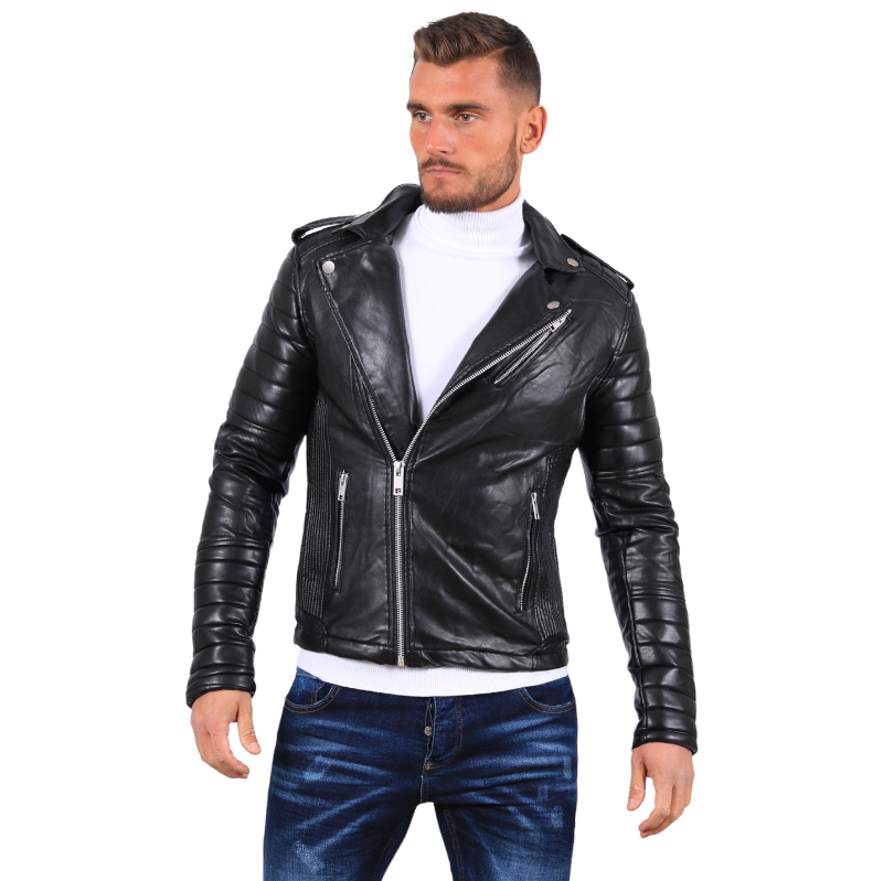 Veste Simili Cuir Homme Tunisie Veste Simili Cuir Pour Homme Noir