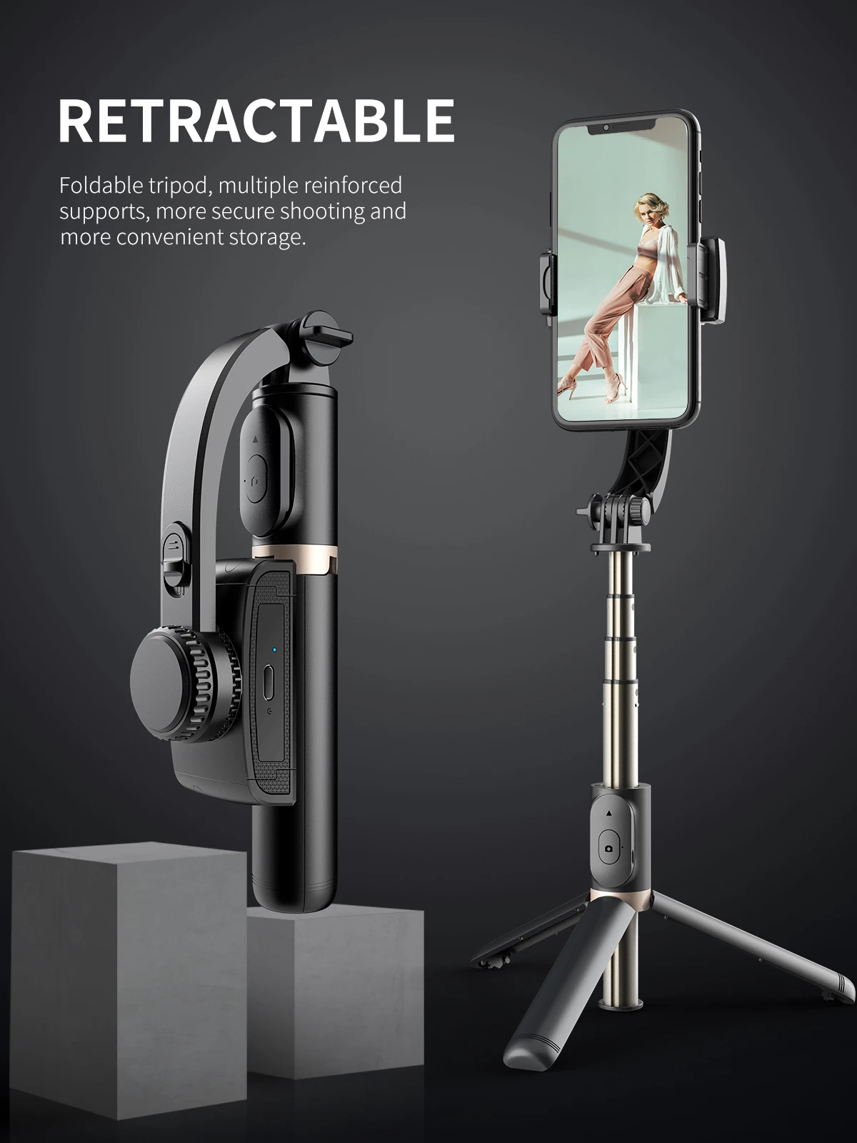 Gimbal - Stabilizer-L08 - Selfie Stick Tripod