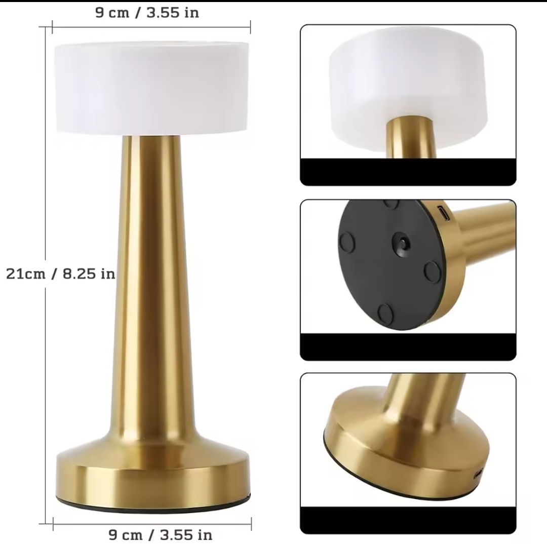 Lampe Tactile - 3 Mode - LED en Métal - Rechargeable - Éclairage Décoratif