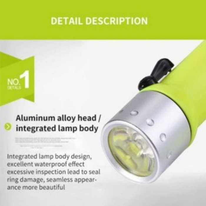 Torche Sous Marine Professional Flashlight - Waterproof - Jaune 