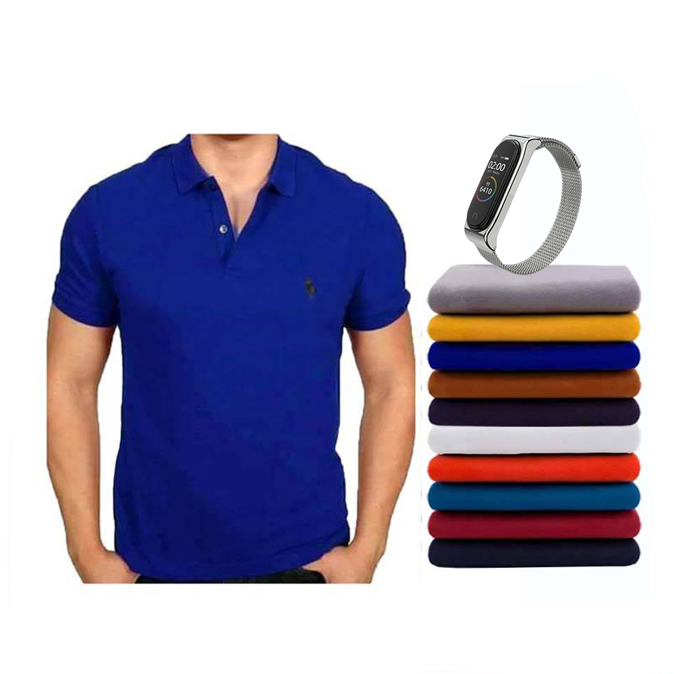 Pull Homme Rouge Col Chemise (مع إمكانيّة إختيار ألوان مختلفة)